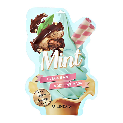 Маска для лица LINDSAY ICECREAM MINT альгинатная моделирующая с экстрактом лаванды и маслом перечной мяты освежающая и успокаивающая 50 г + 5 г - фото 1