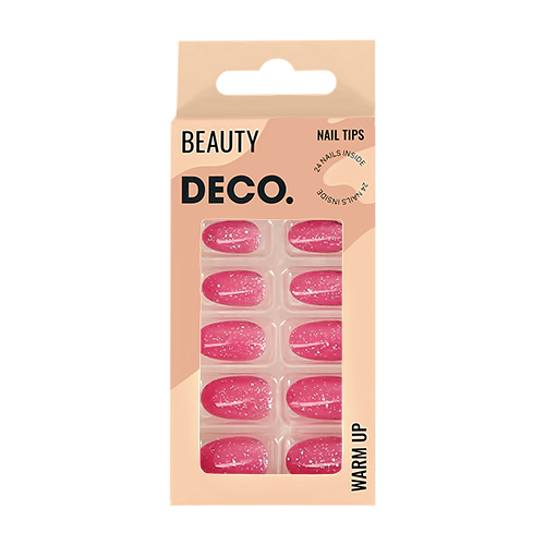 

Набор накладных ногтей DECO. WARM UP sparkle 24 шт + клеевые стикеры 24 шт