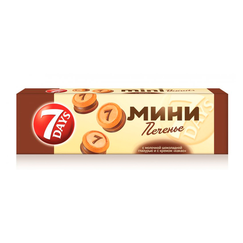 

Печенье сдобное 7DAYS MINI 7DAYS с молочной шоколадной глазурью и кремом какао 100 г