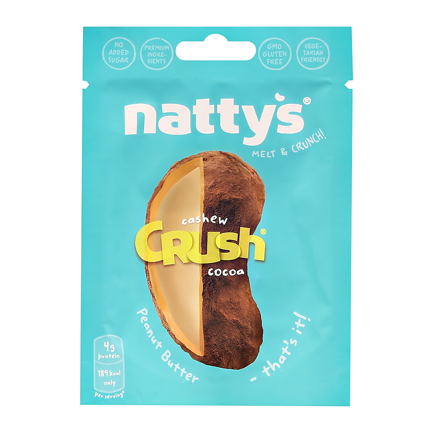 Драже с кешью `NATTYS` в арахисовой пасте и какао 35 г
