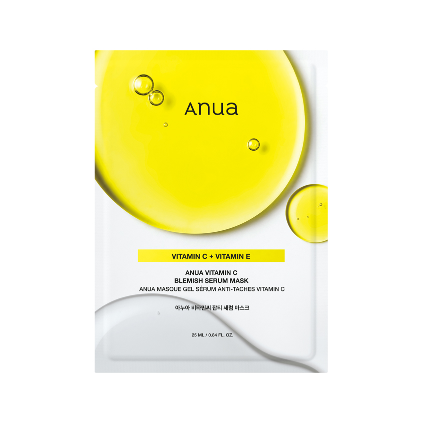 Маска для лица ANUA GREEN LEMON выравнивающая тон кожи с зелёным лимоном и витамином С 25 мл