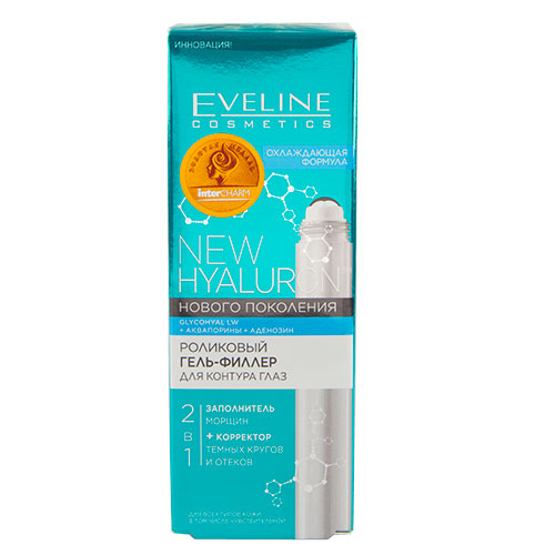 

Гель-филлер для контура глаз EVELINE NEW HYALURON роликовый 15 мл