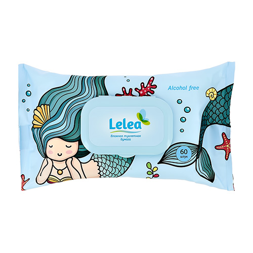 

Бумага туалетная влажная LELEA MERMAID с экстрактом алое вера 60 шт