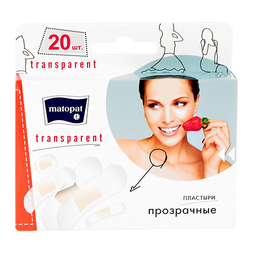 Набор пластырей MATOPAT TRANSPARENT 20 шт