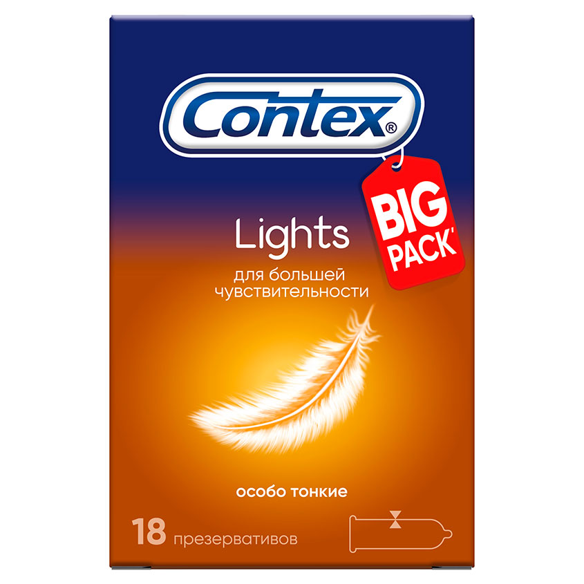 Презервативы CONTEX Lights особо тонкие 18 шт презервативы contex lights особо тонкие 3 шт