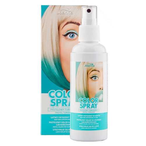 

Спрей для волос оттеночный JOANNA COLOR SPRAY Pastel тон бирюзовый 150 мл