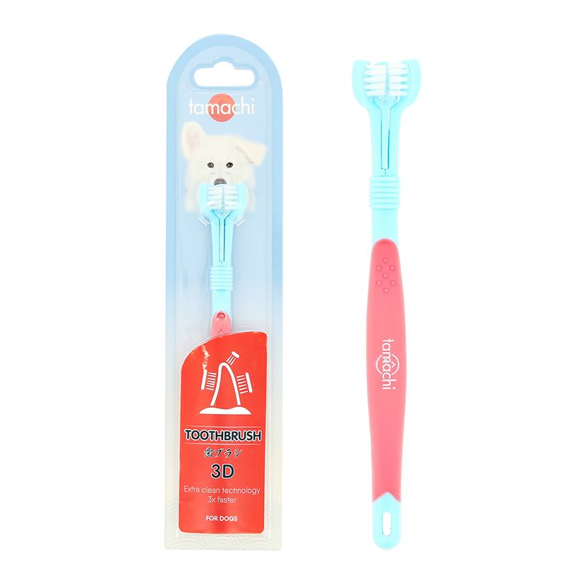 TAMACHI Щетка зубная для собак TAMACHI 3D тройная зубная щетка для собак tamachi toothbrush 3d 1 шт