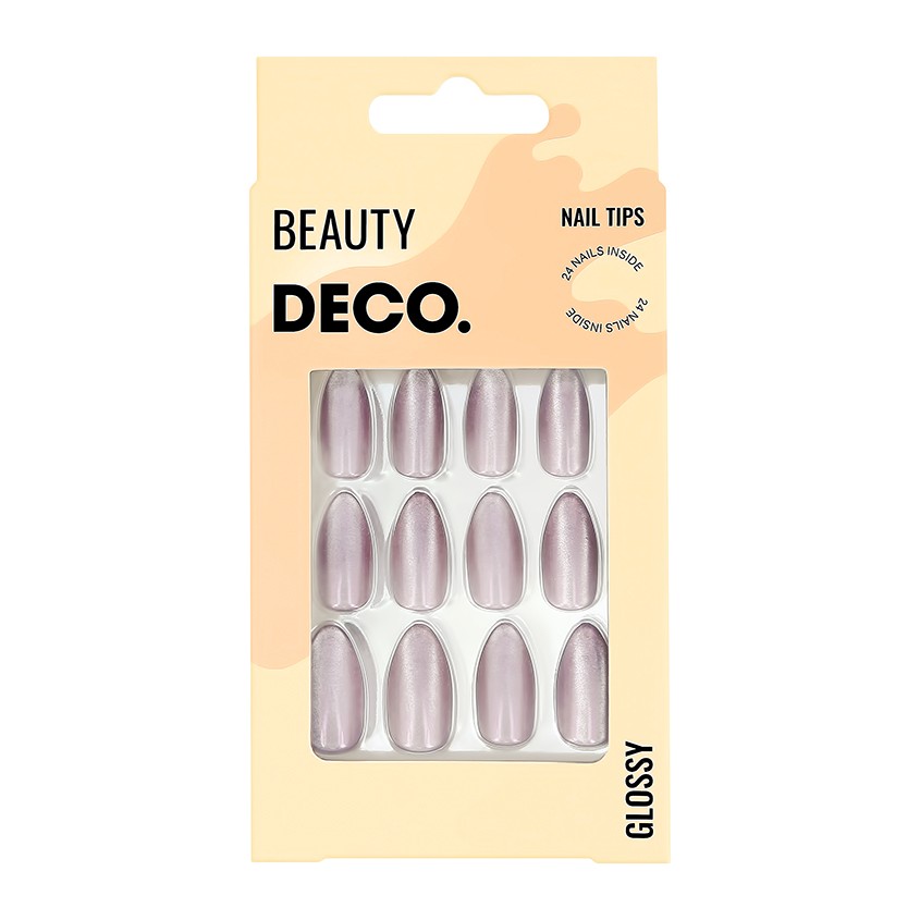 DECO. Набор накладных ногтей с клеевыми стикерами DECO. GLOSSY violet 24 шт + клеевые стикеры 24 шт