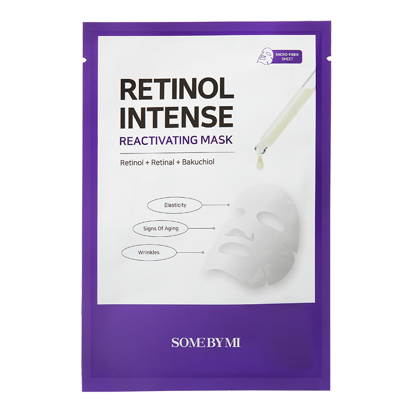 Маска для лица SOME BY MI RETINOL INTENSE с ретинолом и бакучиолом anti-age 22 г some by mi крем для контура глаз some by mi retinol intense с ретинолом anti age 30 мл