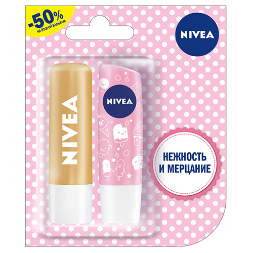 

Бальзам для губ NIVEA НЕЖНОСТЬ И МЕРЦАНИЕ 2 шт