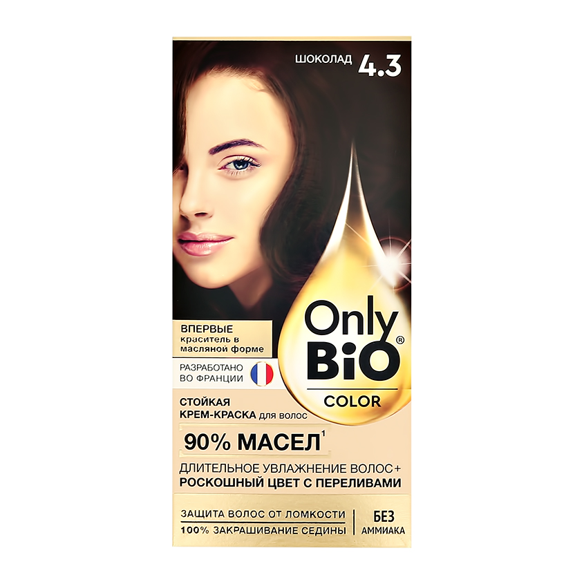 Крем-краска для волос `ONLY BIO COLOR` Тон 4.3 Шоколад 115 мл