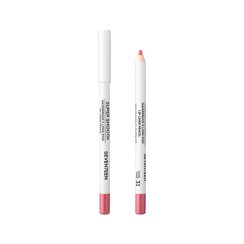 Карандаш для губ SEVENTEEN SUPER SMOOTH W/P LIP LINER водойстойкий с витамином Е тон 31 Холодный розовый