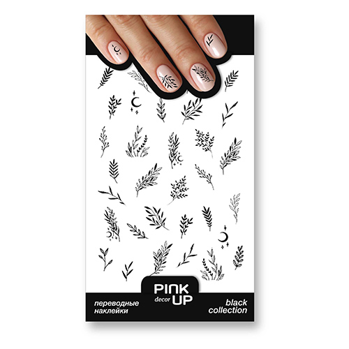 

Наклейки для ногтей PINK UP DECOR BLACK переводные тон 749