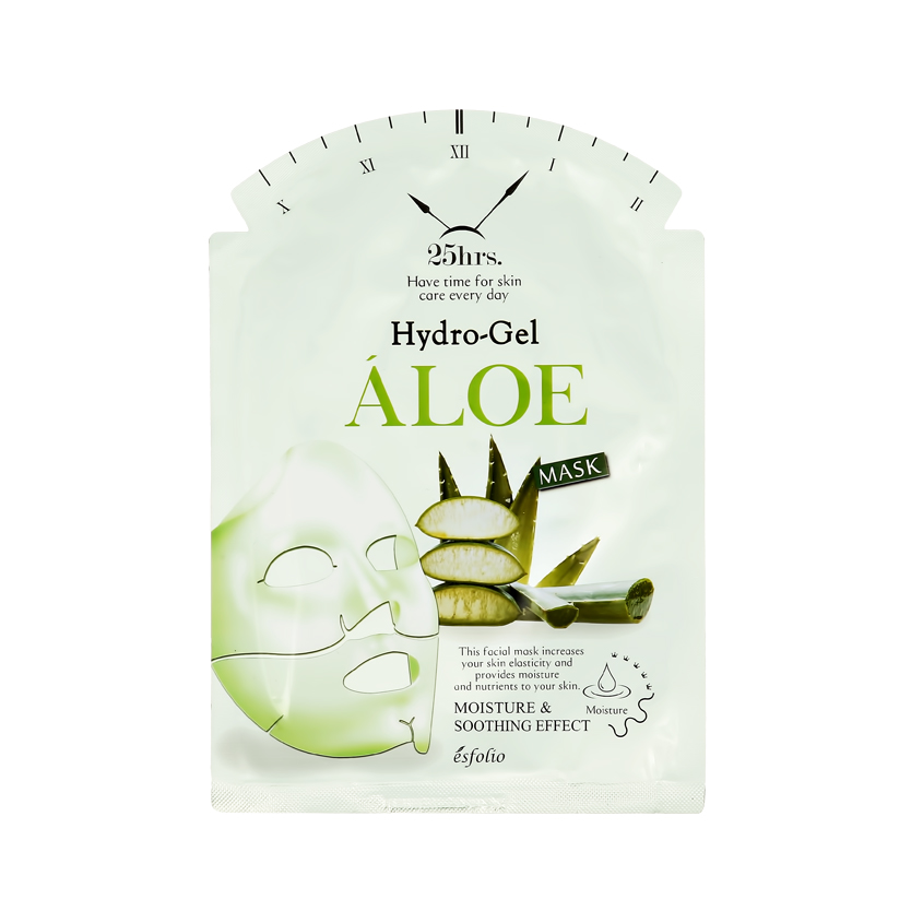 Маска для лица ESFOLIO 25HRS. гидрогелевая с алоэ вера увлажняющая 28 г