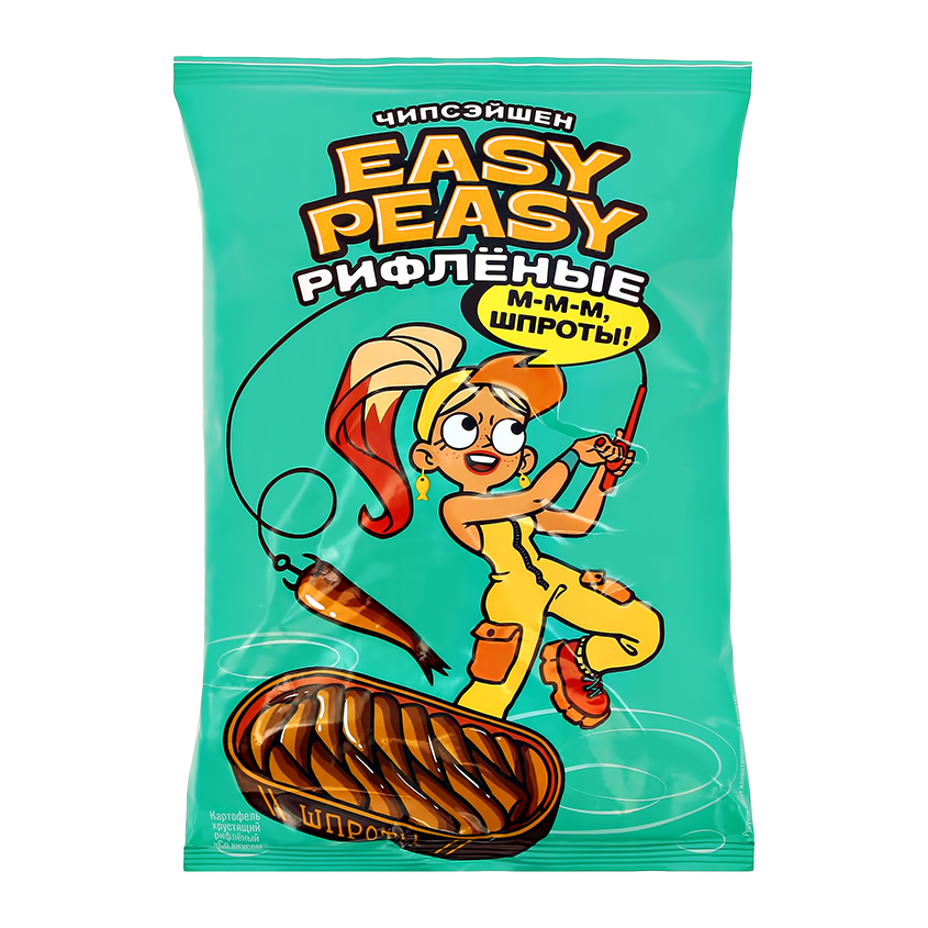 Снеки Картофель хрустящий рифленный EASY PEASY Шпроты 50 г