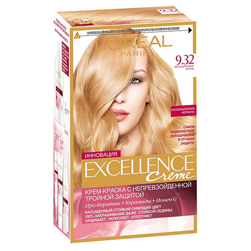 

Крем-краска для волос LOREAL EXCELLENCE BLONDE LEGEND тон 9.32 Сенсационный блонд