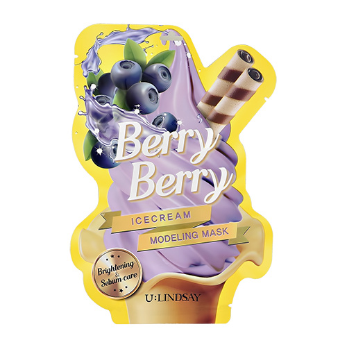 Маска для лица LINDSAY ICECREAM BERRY BERRY альгинатная моделирующая с экстрактом ежевики для сияния кожи и ухода за порами 50 г + 5 г - фото 1