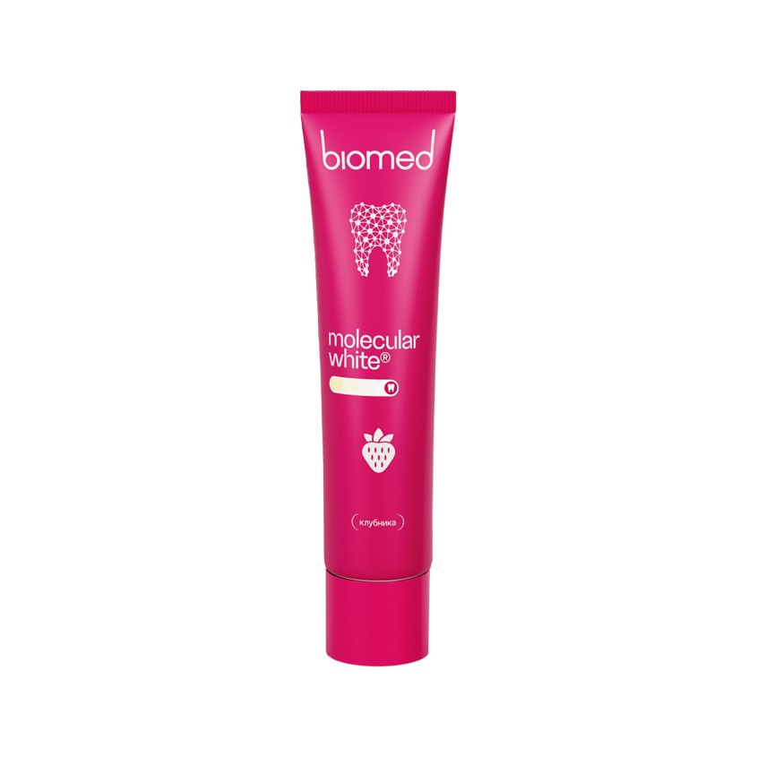 Паста зубная BIOMED HEALTHYWHITE Активное отбеливание и восстановление эмали, клубника 65 г