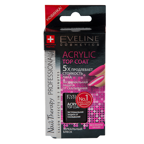 

Верхнее покрытие для ногтей EVELINE ACRYLIC TOP COAT Защита от скалывания 12 мл