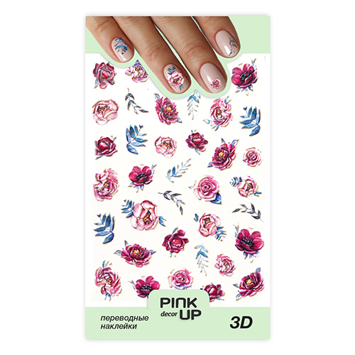 Наклейки для ногтей PINK UP DECOR 3D переводные тон 660
