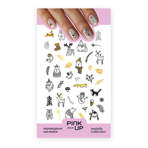 Наклейки для ногтей PINK UP DECOR METALLIС переводные тон 817