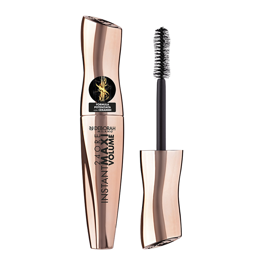 Тушь для ресниц DEBORAH 24 ORE INSTANT MAXI VOLUME MASCARA максимальный объем с керамидами тон черный - фото 1