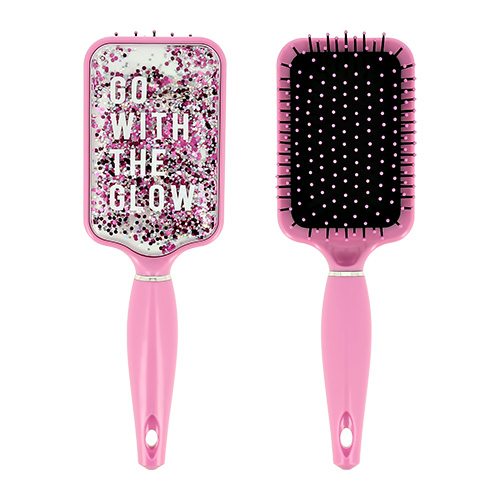 

Расческа для волос LADY PINK прямоугольная с глиттером внутри розовая