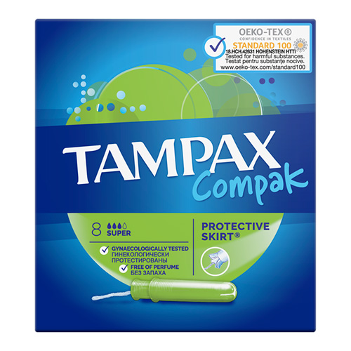 Тампоны с аппликатором TAMPAX COMPAK Super Single 8 шт