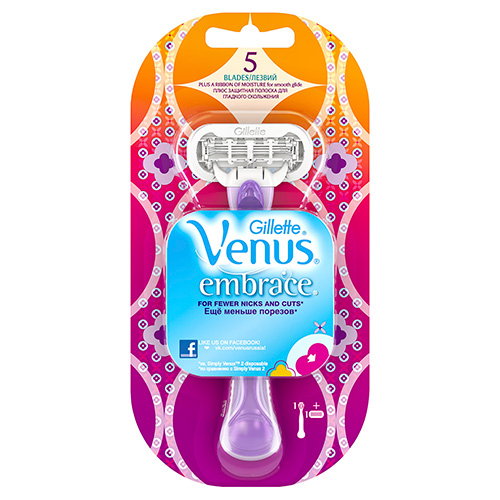 

Станок для бритья GILLETTE VENUS EMBRACE с 1 сменной кассетой молодежный дизайн