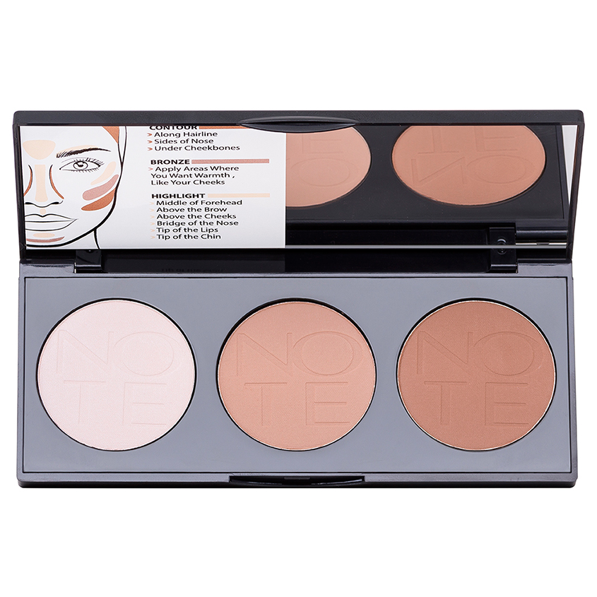 Палетка для контурирования NOTE PERFECTING CONTOURING POWDER PALETTE пудровая тон 01