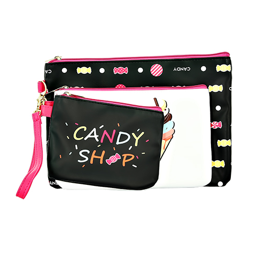 

Набор из 3-х косметичек LADY PINK candy