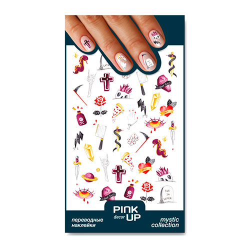 

Наклейки для ногтей PINK UP DECOR 2D переводные тон 27