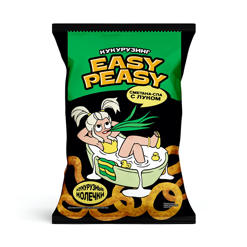 Кукурузные колечки `EASY PEASY` Сметана-спа с луком 50 г