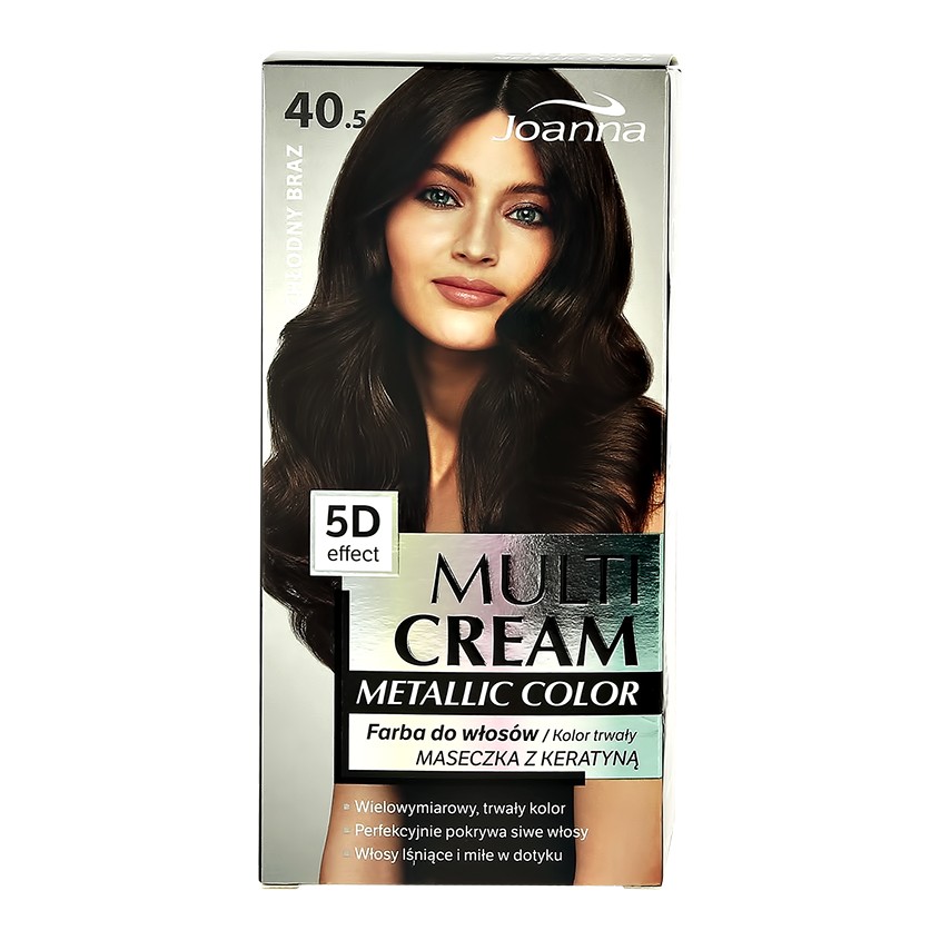 Краска для волос `JOANNA` MULTI CREAM METALLIC COLOR тон 40.5 Холодный каштан