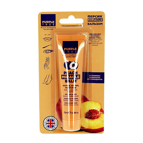 

Бальзам для губ и ухода за кожей PURPLE TREE MIRACLE BALM Персик 25 мл