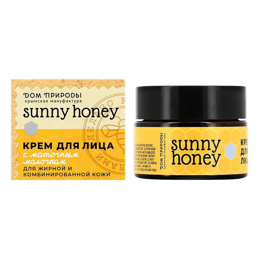 ДОМ ПРИРОДЫ Крем для лица ДОМ ПРИРОДЫ SUNNY HONEY с маточным молочком для жирной и комбинированной кожи 50 г крем для лица дом природы sunny honey с прополисом для нормальной кожи 50 г