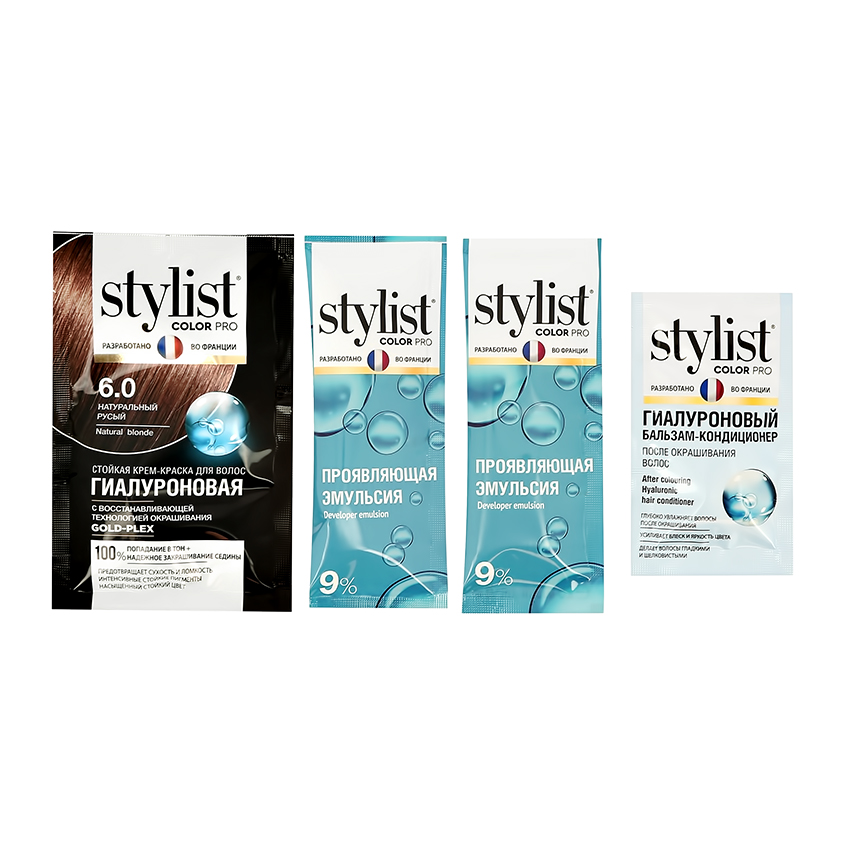 Крем-краска для волос `STYLIST COLOR PRO` Тон 6.0 Натуральный русый (гиалуроновая) 115 мл