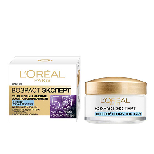 Крем для лица дневной LOREAL ВОЗРАСТ ЭКСПЕРТ восстанавливающий против морщин 55+ легкая текстура 50 мл Крем для лица дневной LOREAL ВОЗРАСТ ЭКСПЕРТ восстанавливающий против морщин 55+ легкая текстура 50 - фото 1