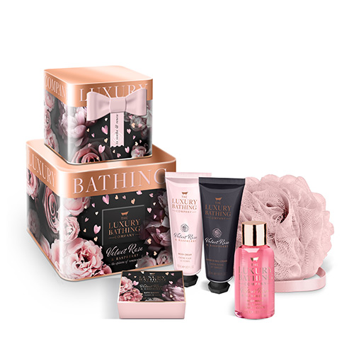 

Набор THE LUXURY BATHING BY GRACE COLE VELVET ROSE & RASPBERRY гель для душа 50мл,крем для тела 50мл,крем для рук 50мл,мочалка, соль 80г