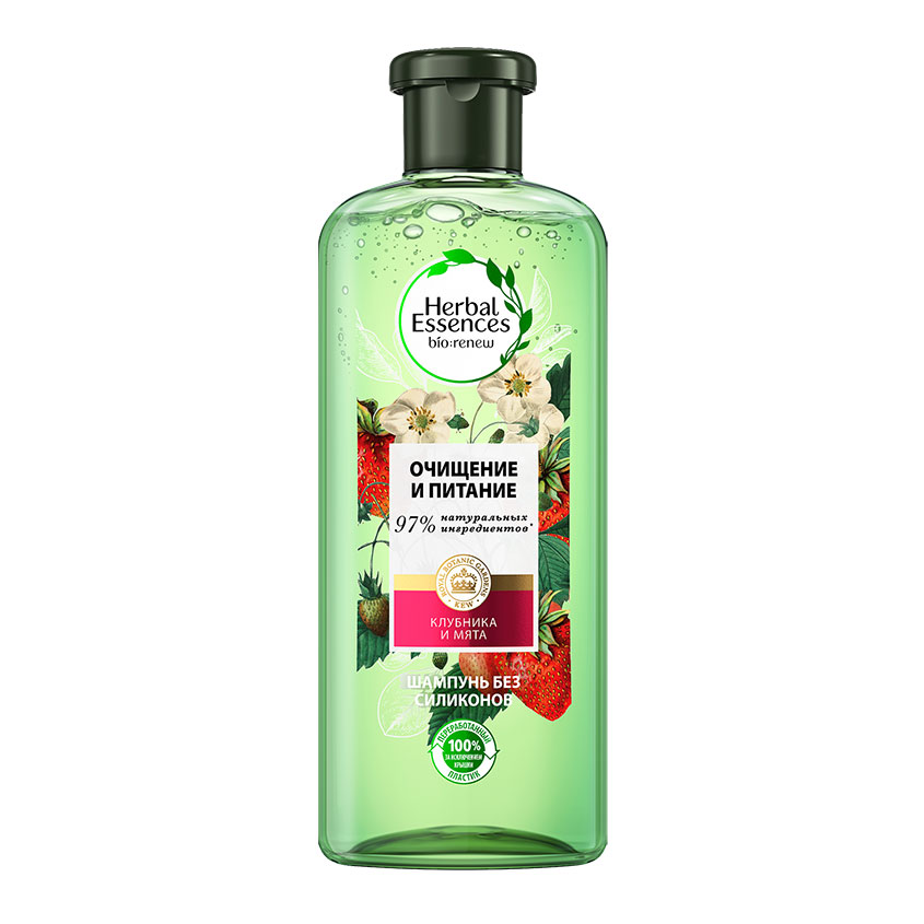 Шампунь для волос HERBAL ESSENCES Белая клубника и Сладкая мята 400 мл - фото 1