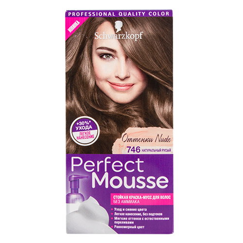 

Краска-мусс для волос PERFECT MOUSSE тон 746 натуральный русый 35 мл