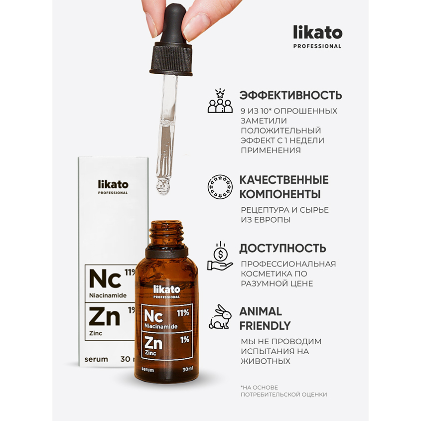 Сыворотка для лица `LIKATO` `PROFESSIONAL` с ниацинамидом и цинком 30 мл