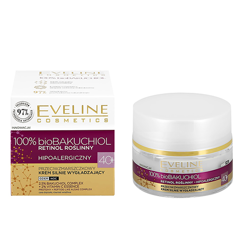 

Крем для лица EVELINE 100% BIOBAKUCHIOL с ретинолом 40+ интенсивно разглаживающий 50 мл