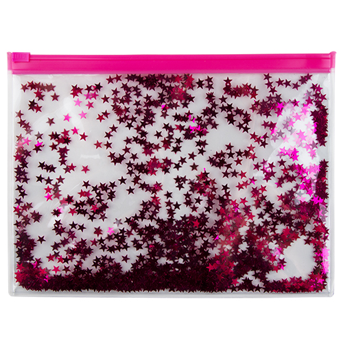 

Косметичка LADY PINK SHINING плоская малиновая