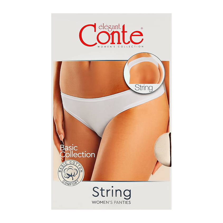 цена Трусы женские CONTE ELEGANT BASIC COLLECTION стринги natural 98/M