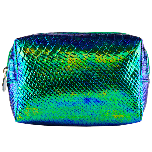 

Косметичка LADY PINK HOLOGRAPHIC питон прямоугольная зеленая