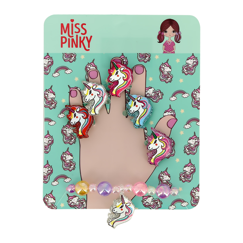 

Набор бижутерии MISS PINKY браслет, кольцо 5 шт