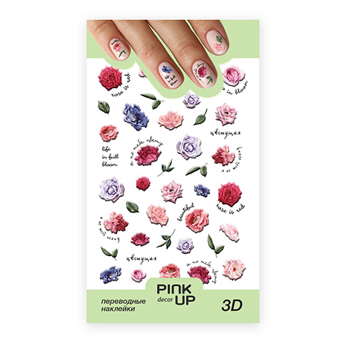 

Наклейки для ногтей PINK UP DECOR 3D переводные тон 771