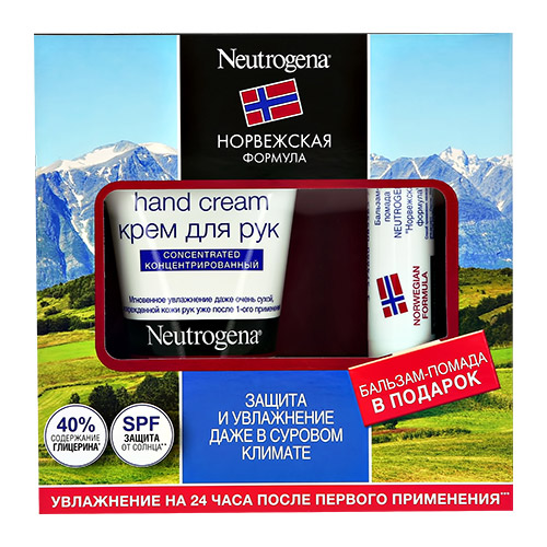 Набор подарочный женский NEUTROGENA НОРВЕЖСКАЯ ФОРМУЛА крем для рук 50 мл, бальзам-помада 4,8 г