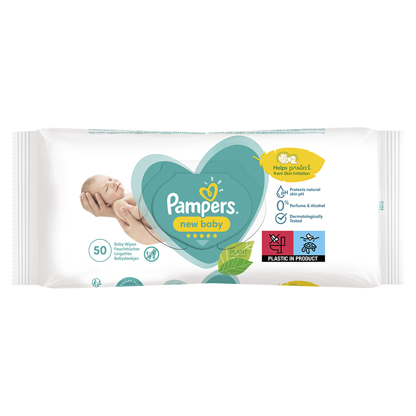 Салфетки влажные PAMPERS new baby 50 шт влажные салфетки уход за кожей в области подгузника 80шт